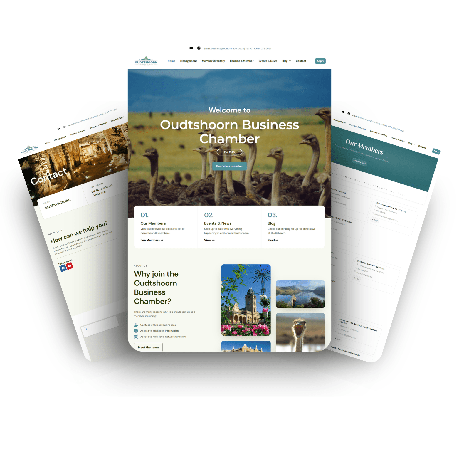 Our Web Design Portfolio Showcase 41 Oudtshoorn Business chamber website designed and hosted by Webify24.com