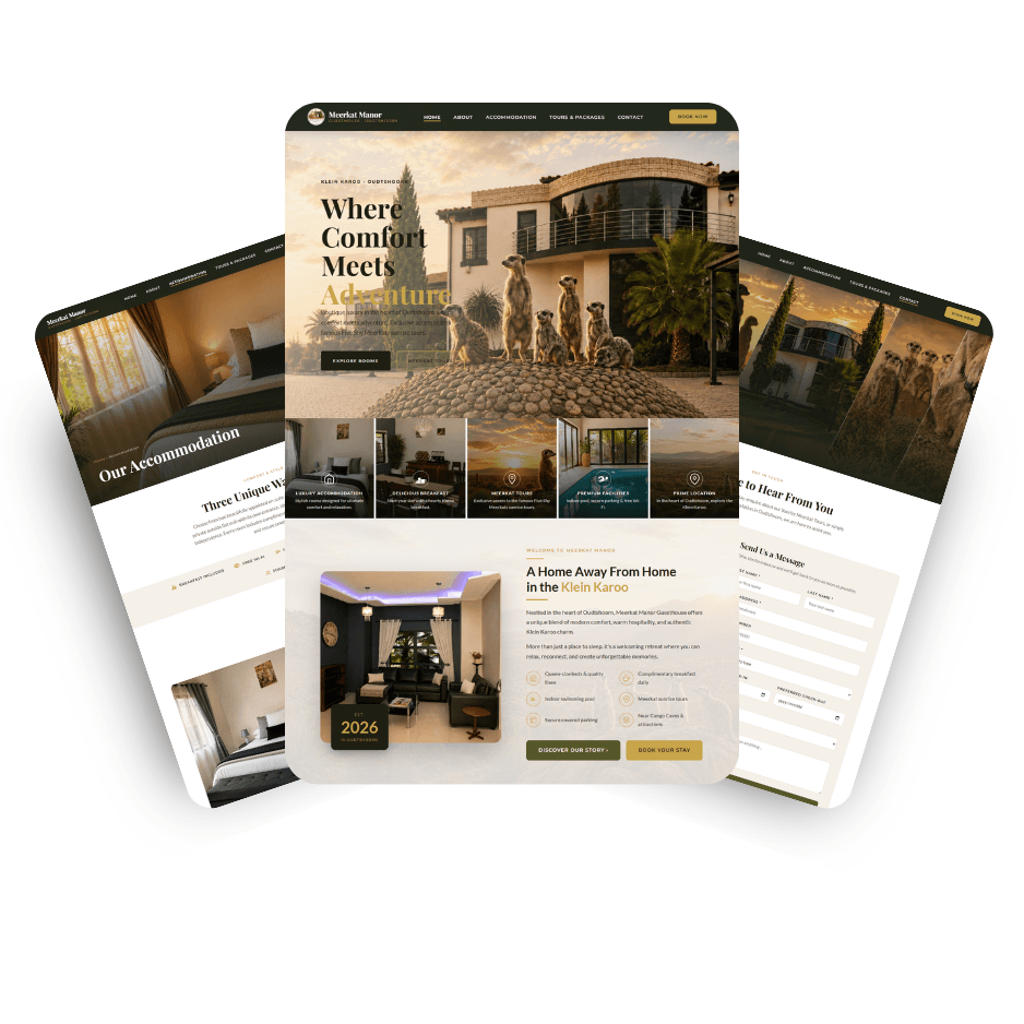 Our Web Design Portfolio Showcase 28 Meerkat Manor Guesthouse